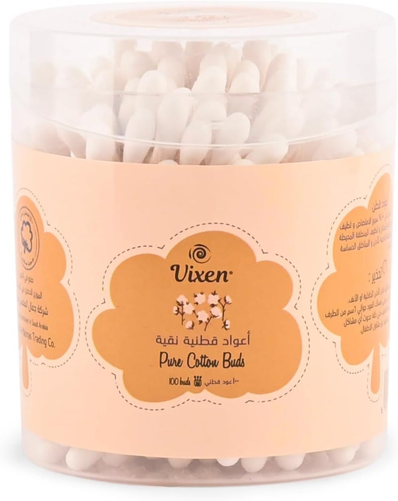 vixen Wooden Ear Buds 100 x 4 Pack, White - Image 3