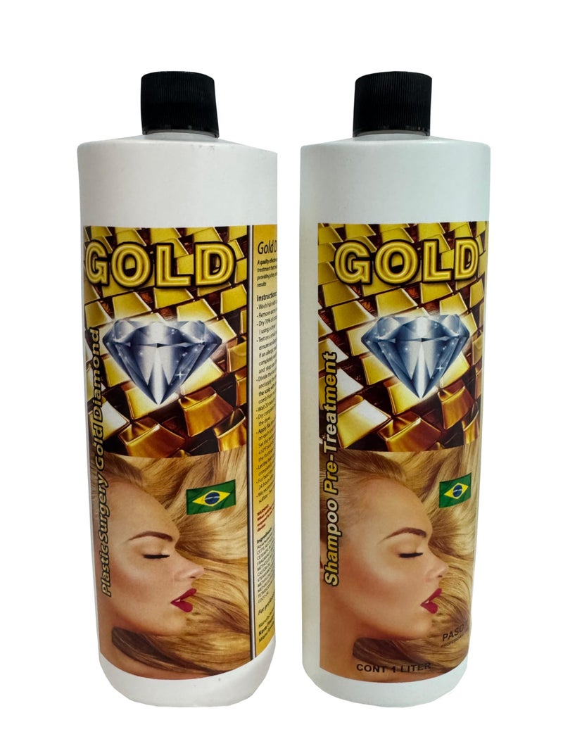 KERA FRUIT Cirugia Capilar Gold Diamond 16oz Incluye Shampoo Tratamiendo De Keratina Oro