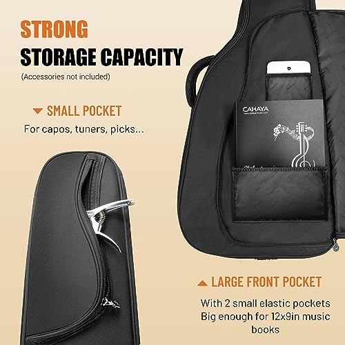 CAHAYA Acoustic Guitar Bag: 42 43 44In Guitars 0.5In Thick Padding Guitar Case Gig Bag Soft with Adjustable Shoulder Straps and Back Handle CY0346 - Image 5