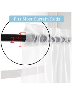 RATSAW 2 PCS Window Sheer Curtains Long Panels Sheer Curtains with Ring Top Elegant Drapes Sheer Curtain Clear Transparent Basic Rod Pocket Panel Decor for Bedroom Living Room Yard Kitchen  - Image 4