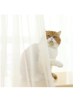 RATSAW 2 PCS Window Sheer Curtains Long Panels Sheer Curtains with Ring Top Elegant Drapes Sheer Curtain Clear Transparent Basic Rod Pocket Panel Decor for Bedroom Living Room Yard Kitchen  - Image 2