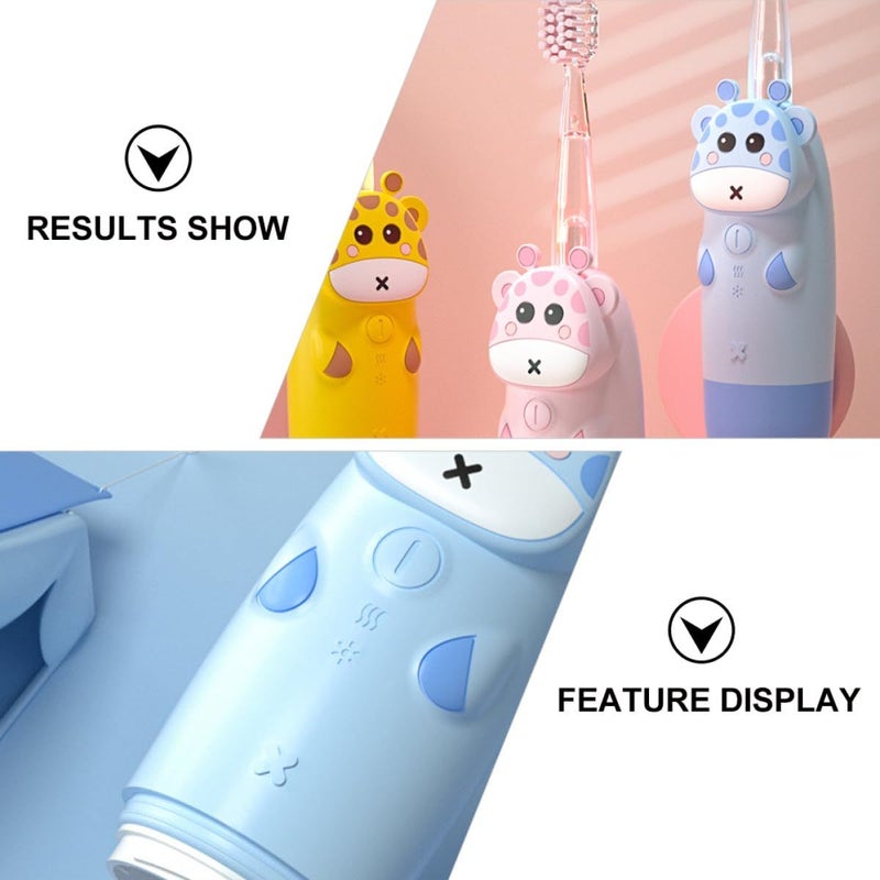 Sonic Toothbrush Set 4 Pcs 2 Blue Brush Heads Oral Care Teeth Cleaner Battery Free - Image 4