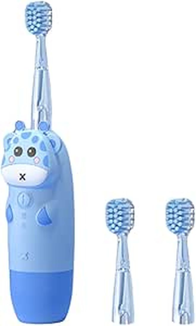 Sonic Toothbrush Set 4 Pcs 2 Blue Brush Heads Oral Care Teeth Cleaner Battery Free - Image 1