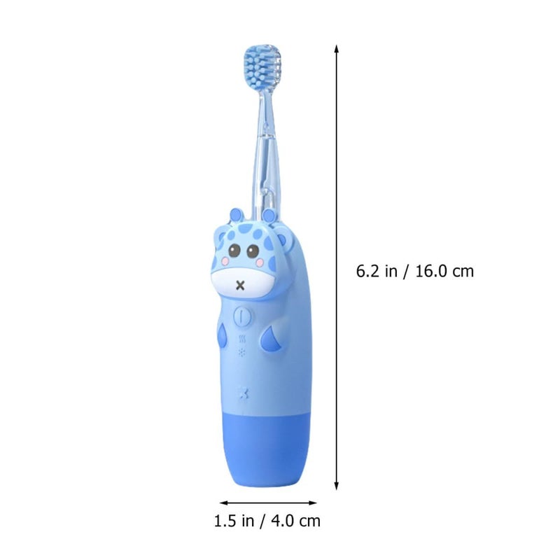 Sonic Toothbrush Set 4 Pcs 2 Blue Brush Heads Oral Care Teeth Cleaner Battery Free - Image 3