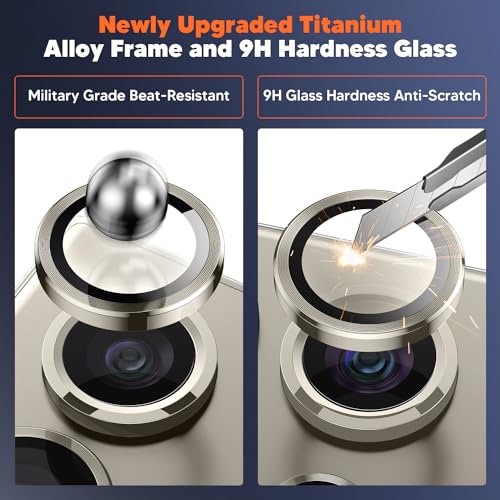 Hoerrye for Samsung Galaxy S24 Ultra Camera Lens Protector, Case-Friendly, Ultra-HD 9H Tempered Glass Screen Protector, Anti-Scratch, Space Titanium Military-Grade Drop Protection, Titanium Gray - Image 5