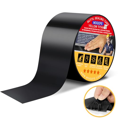 MOGOFE RV Roof Sealant Tape Black, 2 Inch x 50 Feet RV Repair Roof Sealer Seal Tape UV-Resistant Waterproof Sealant Tape for RV Repair, Camper, Trailer, Boat Sealing, Leaking Roof, Window - Image 1