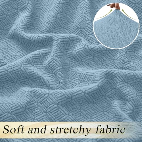ROFASVCO 100% Waterproof Reclining Sectional Couch Covers Fleece Stretch 4-Piece L Shape Recliner Sofa Cover Washable Non Slip Corner Couch Cover Recliner Slipcovers Protector (4 Seat, Denim Blue) - Image 5