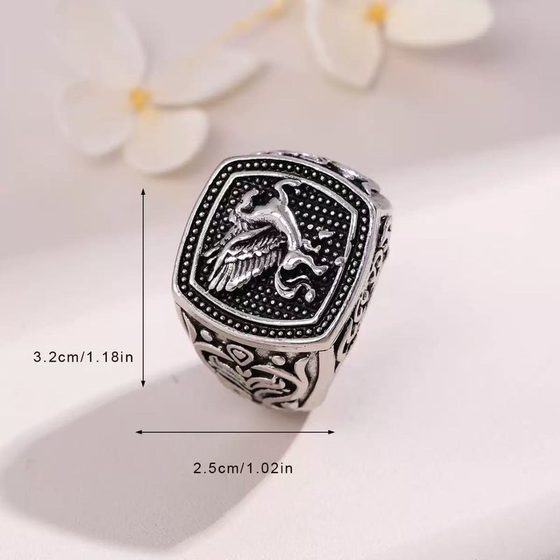 general Fashionable and Bold Carved Sterling Silver Hot-Selling Ring (Size: 11) - Image 4