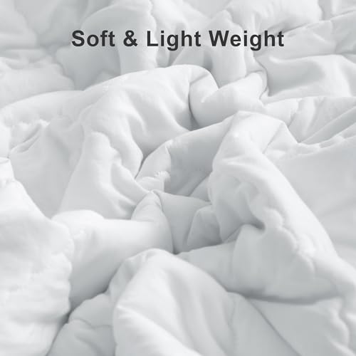 BEDSUM 100% Brushed Microfiber Down Alternative Toddler Comforter, Ultra Soft Lightweight and Warm Breathable Crib Quilted Blanket for Nursery Stroller Bed, 39x47 Inches, White - Image 4