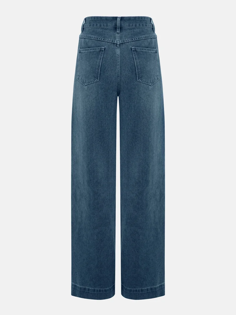 Lichi Loose jeans with waist pleats and wide cuffs