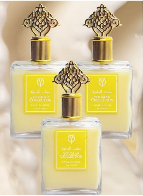 3 Pieces Youmar Vanilla Musk Perfume Number 070043 100ml EDC