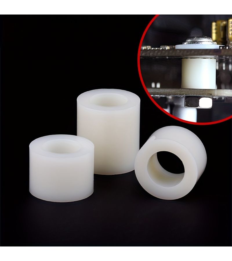 White M5 200 Pcs ABS Non Threaded Spacer Round Hollow Standoff for PCB Board Screw Bolt Durable Plastic Insulating Spacers for Electronics and Mechanical Applications Uniform Cylindrical Shape - Image 4