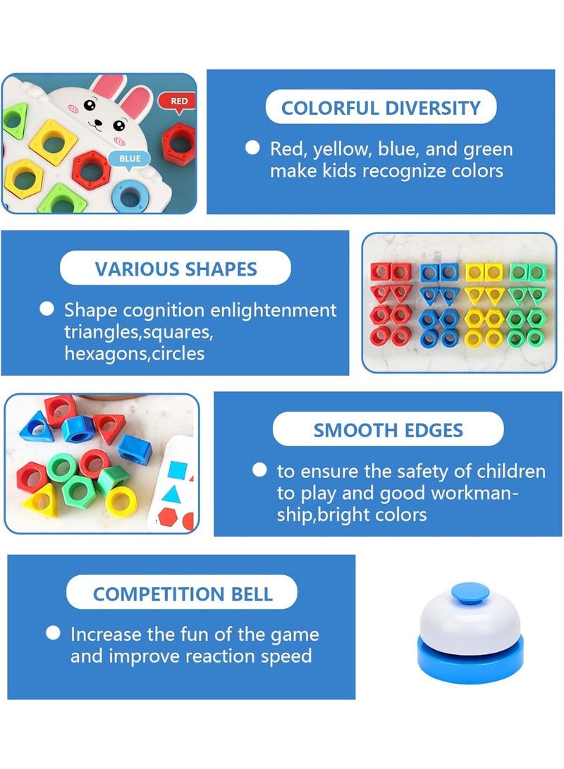 Shape Matching Game with Card, Cognitive Geometry Color Matching Game,Shape Matching Game,Color Sensory Educational Toy for Kids Ages 3 4 5 6 10 Years Old - Image 4