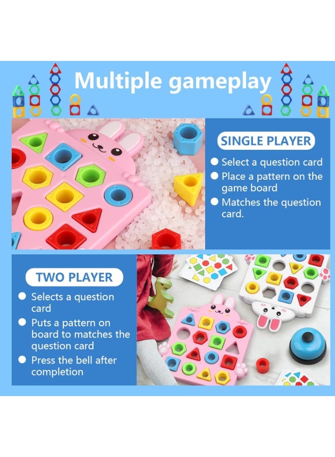Shape Matching Game with Card, Cognitive Geometry Color Matching Game,Shape Matching Game,Color Sensory Educational Toy for Kids Ages 3 4 5 6 10 Years Old - Image 3