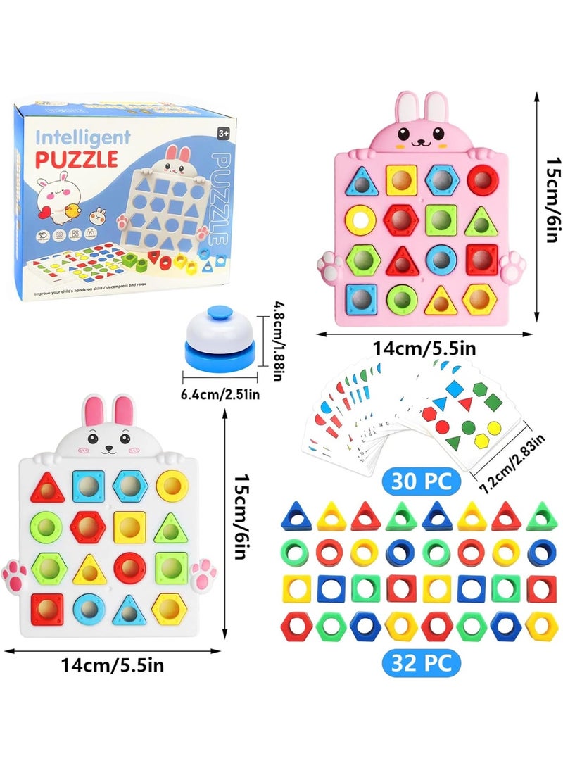 Shape Matching Game with Card, Cognitive Geometry Color Matching Game,Shape Matching Game,Color Sensory Educational Toy for Kids Ages 3 4 5 6 10 Years Old - Image 2