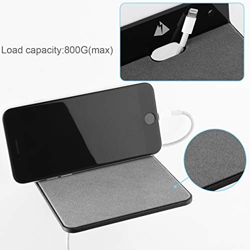 TXEsign Small Wall Shelf Speaker Stand, Mount for Webcam, Cell Phones, Mesh Router, Display Shelf Acrylic (Black) - Image 3
