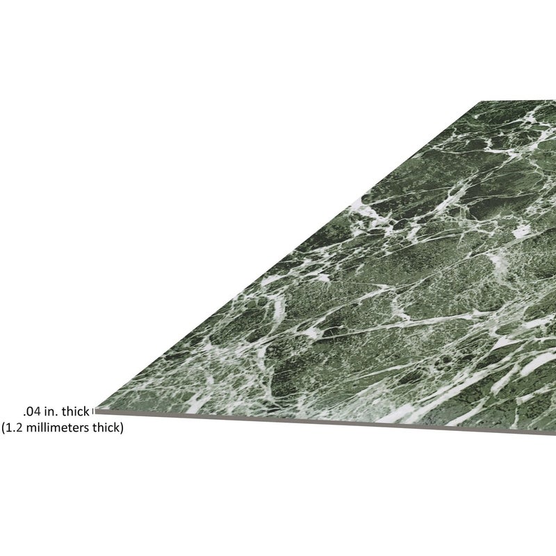 Achim Nexus Self Adhesive Vinyl Floor Tiles, 20 Tiles - 12'' x 12'', Forest Marble Peel & Stick, DIY Flooring for Kitchen, Dining Room, Bedrooms Bathrooms by Achim Home Decor, Dark Green with White Vein - Image 5