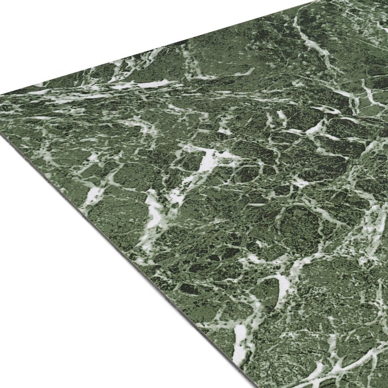 Achim Nexus Self Adhesive Vinyl Floor Tiles, 20 Tiles - 12'' x 12'', Forest Marble Peel & Stick, DIY Flooring for Kitchen, Dining Room, Bedrooms Bathrooms by Achim Home Decor, Dark Green with White Vein - Image 4