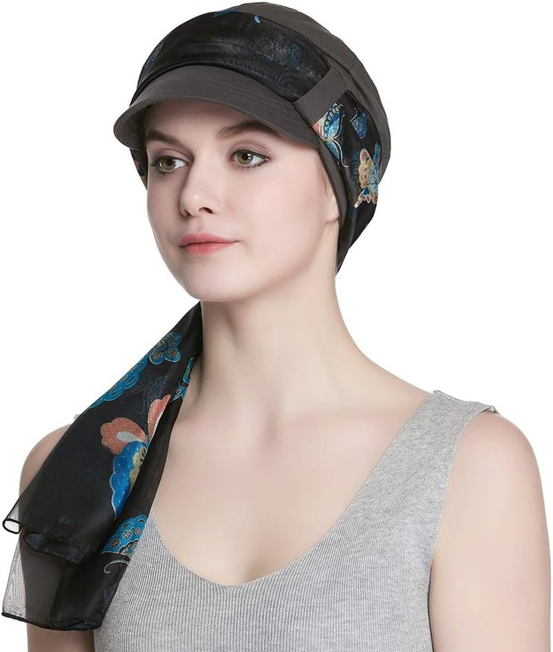 Alnorm Breathable Cotton Hat and Scarf Set Chemo Headwear for Women - Image 2