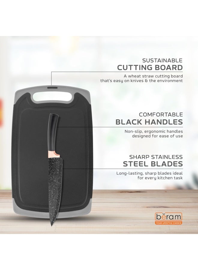 BERAM 19 Pieces Knife Set for Kitchen Cooking Utensils Set Tongs Spoon Spatula & Turner Made of Heat Resistant Silicone with Wooden Handles Non Stick Kitchen Knife Sets and Tools Black - Image 5