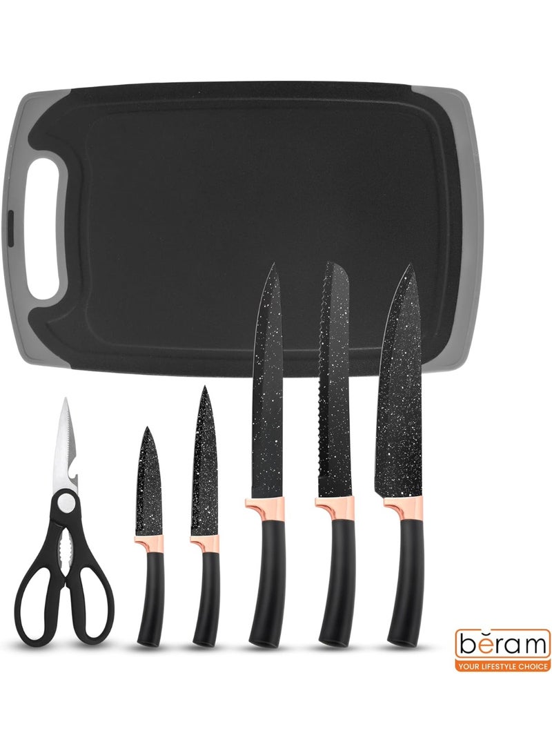 BERAM 19 Pieces Knife Set for Kitchen Cooking Utensils Set Tongs Spoon Spatula & Turner Made of Heat Resistant Silicone with Wooden Handles Non Stick Kitchen Knife Sets and Tools Black - Image 3
