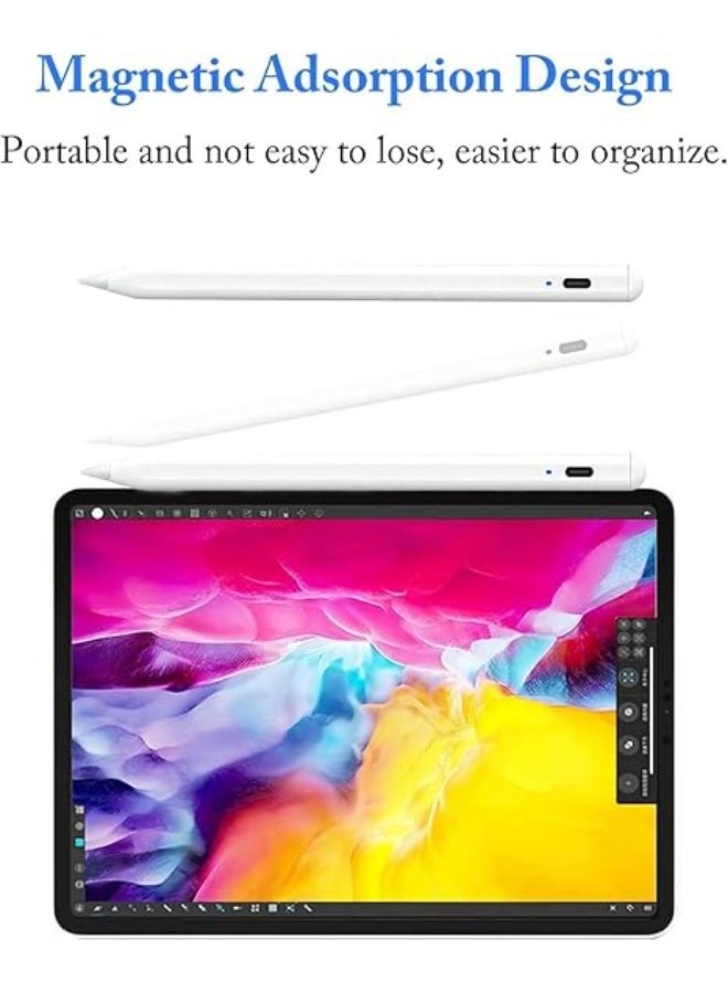 Stylus Pen for Touch Screens – Compatible with Android, Samsung, Huawei Tablets & Phones, Capacitive with 2 Replacement Tips, Palm Rejection, White - Image 4