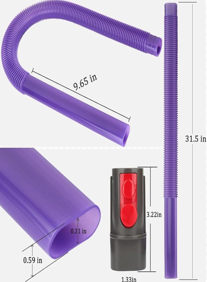 Dryer Vent Cleaning Kit, Dryer Vent Cleaner, for Dyson V15 V12 V11 V10 V8 V7 V6 V, 31.8 Inches Hose Fittings with 2 Adapters - Image 3