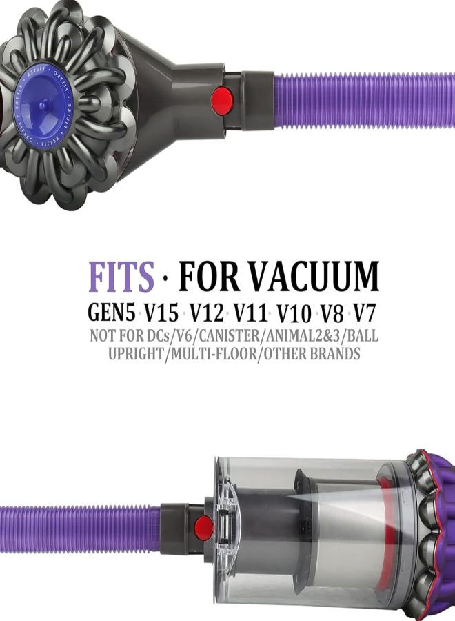 Dryer Vent Cleaning Kit, Dryer Vent Cleaner, for Dyson V15 V12 V11 V10 V8 V7 V6 V, 31.8 Inches Hose Fittings with 2 Adapters - Image 4
