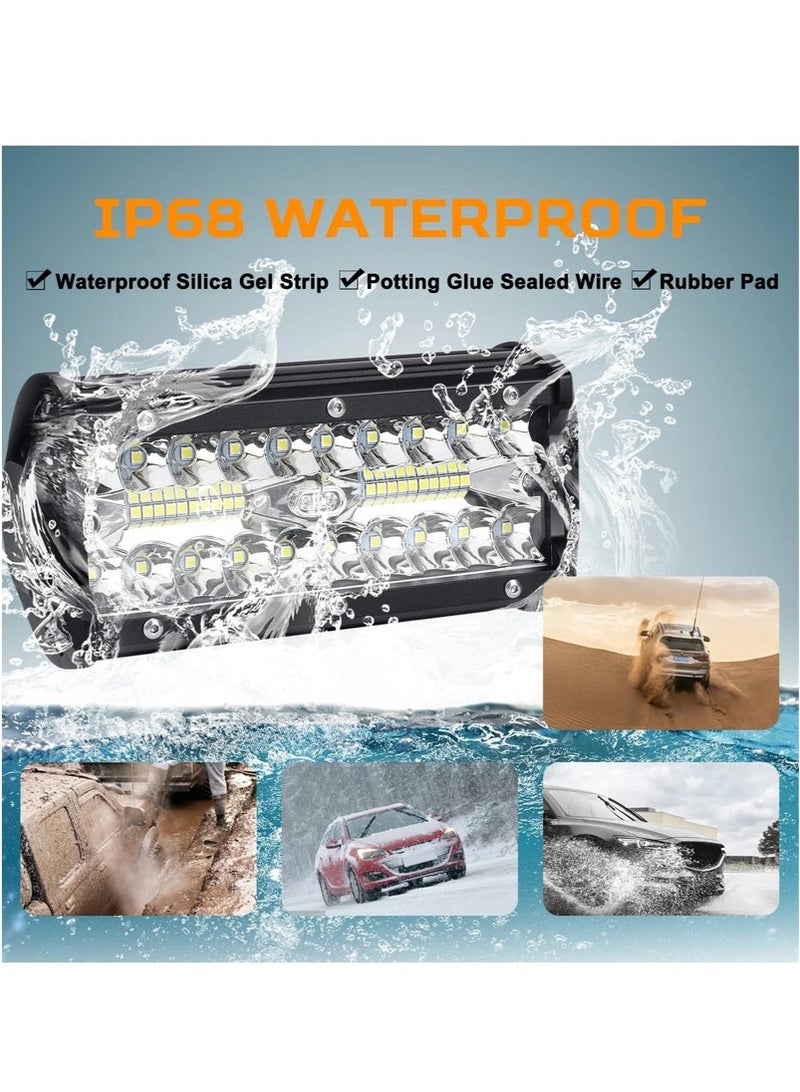 Bukela 2PCS 7 Inch 120W LED Light Pods, 6000K Amber/White Dual Color, 6 Modes (Strobe/Fog/Offroad/Warning), Memory Function, Waterproof, with Wiring Harness for Trucks, Jeeps, Motorcycles - Image 3