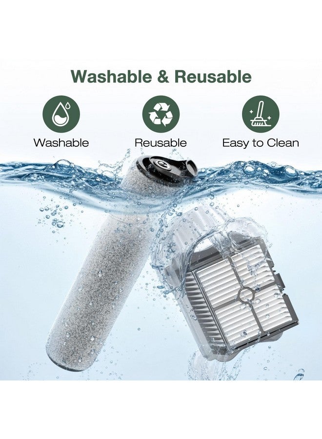 isinlive طقم أسطوانة فرشاة 2+4 وفلتر HEPA متوافق مع مكنسة Tineco iFloor 3/ Floor One S3 اللاسلكية، 2 أسطوانة فرشاة + 4 فلتر HEPA للمكنسة - Image 5