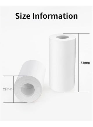 3 Rolls Portable Printer Thermal Paper 53mm×6.5m(Inch 2.09"*255.91") ,Compatible with T02 & M02X & M832 |10 Year（Non-viscous/White） - view 3