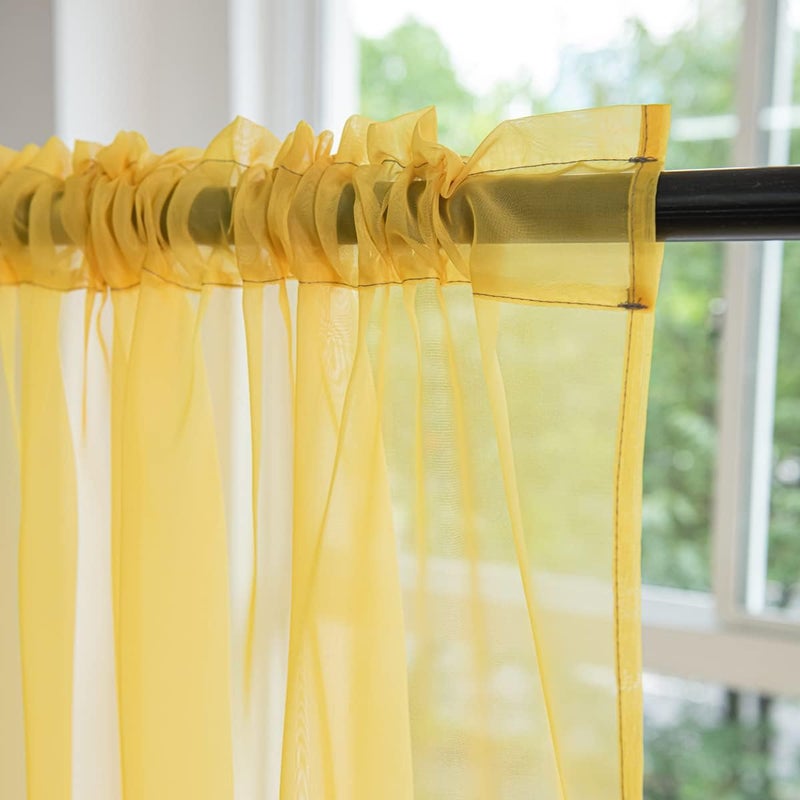 PHILEASY Window Sheer Gradient Curtains 72 Inches Long 52 inches Width 2 Panels Sheer Curtains Sheer Curtain Clear Basic Rod Pocket Panel 15 Colors 16 Size for Bedroom Living Room Yard Kitchen - Image 4