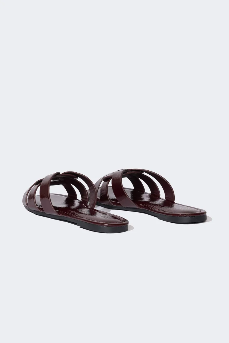 Defacto  Woman Flat Sole Faux Leather Slippers for Women | Best Price UAE
