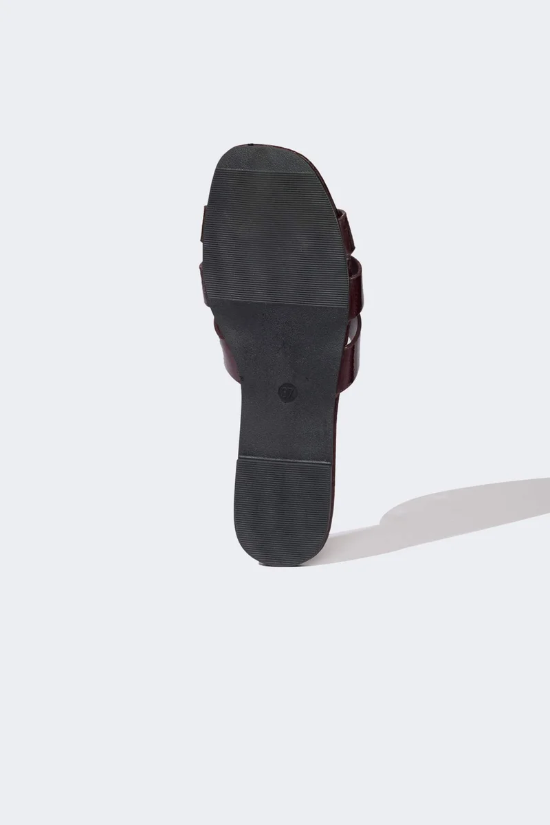 Defacto  Woman Flat Sole Faux Leather Slippers for Women | Best Price UAE