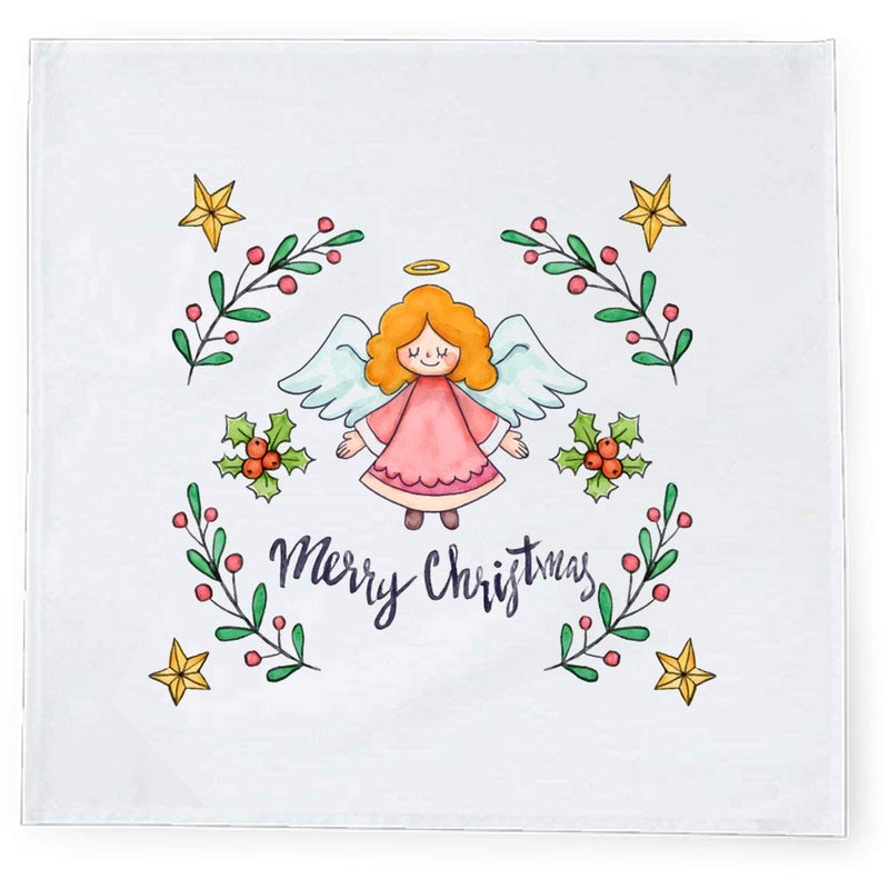 Khakee 6 Pcs Christmas Theme Tafta Silk Table Napkins 10x 10 for Xmas Decoration Christmas OrnamentsChristmas Gift npxmas188P - Image 2