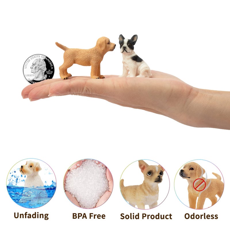 Toymany 12PCS Mini Dog Figurines Toy Set, Realistic Detailed Plastic Puppy Figures Playset, Hand Painted Dogs Animals Toy, Cake Toppers Easter Eggs Christmas Birthday Gift for Kids Toddlers - Image 4