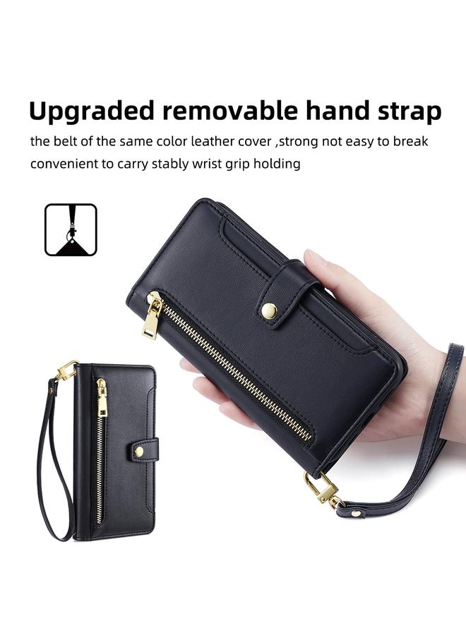 زبون جراب هاتف Infinix Hot 50i 4G بتصميم جلد الأغنام مع محفظة وسحاب - Image 5