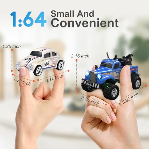 MOONTOY 164 Scale Mini Alloy Truck RC Car with LED Lights 24Ghz Remote and App Control Toy Car 3Speed Adjustment Pocket Toy Car for Kids 48 Years and Adults Yellow - Image 5