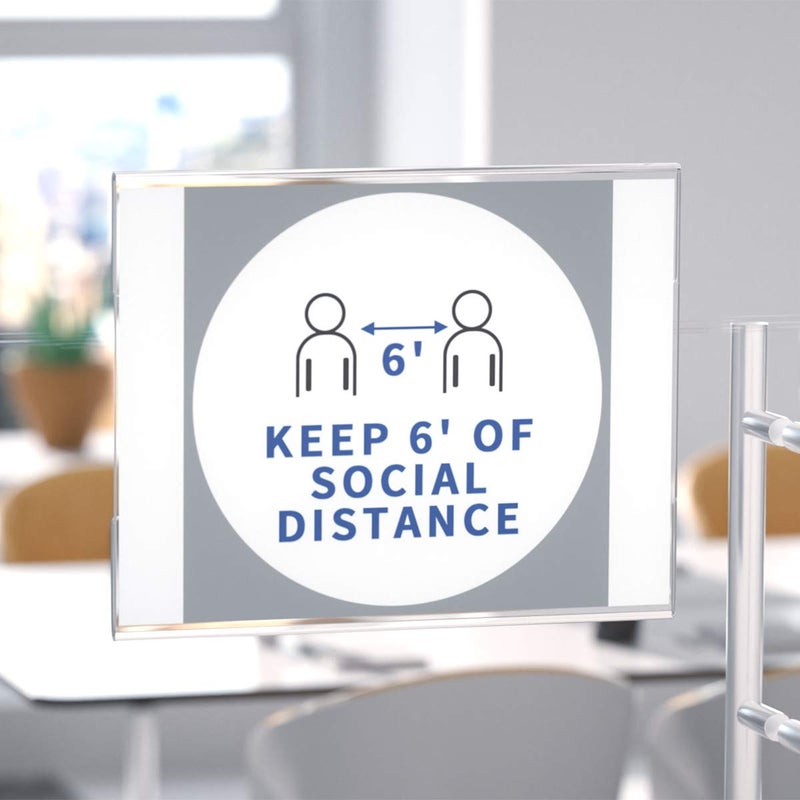 NIUBEE Acrylic Sign Holder 8.5x11 Inches Horizontal,Clear Plastic Wall Mount Sign Holder Poster Paper Holder with Free Double Sided Tape for Office, Home, Store, Restaurant-No Drilling(6 Pack) - Image 4