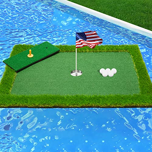 PLBBJH Floating Golf Green for Pool Various Sizes 35x2447x3563x47 to Suit Your Needs Floating Chipping GreenIdeal for 24 Golfers Competing and Improving Skills in Outdoor and Pool Games - Image 1