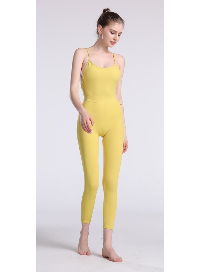 Loquat Dance Ballet Yoga Jumpsuit Yellow  - Image 2