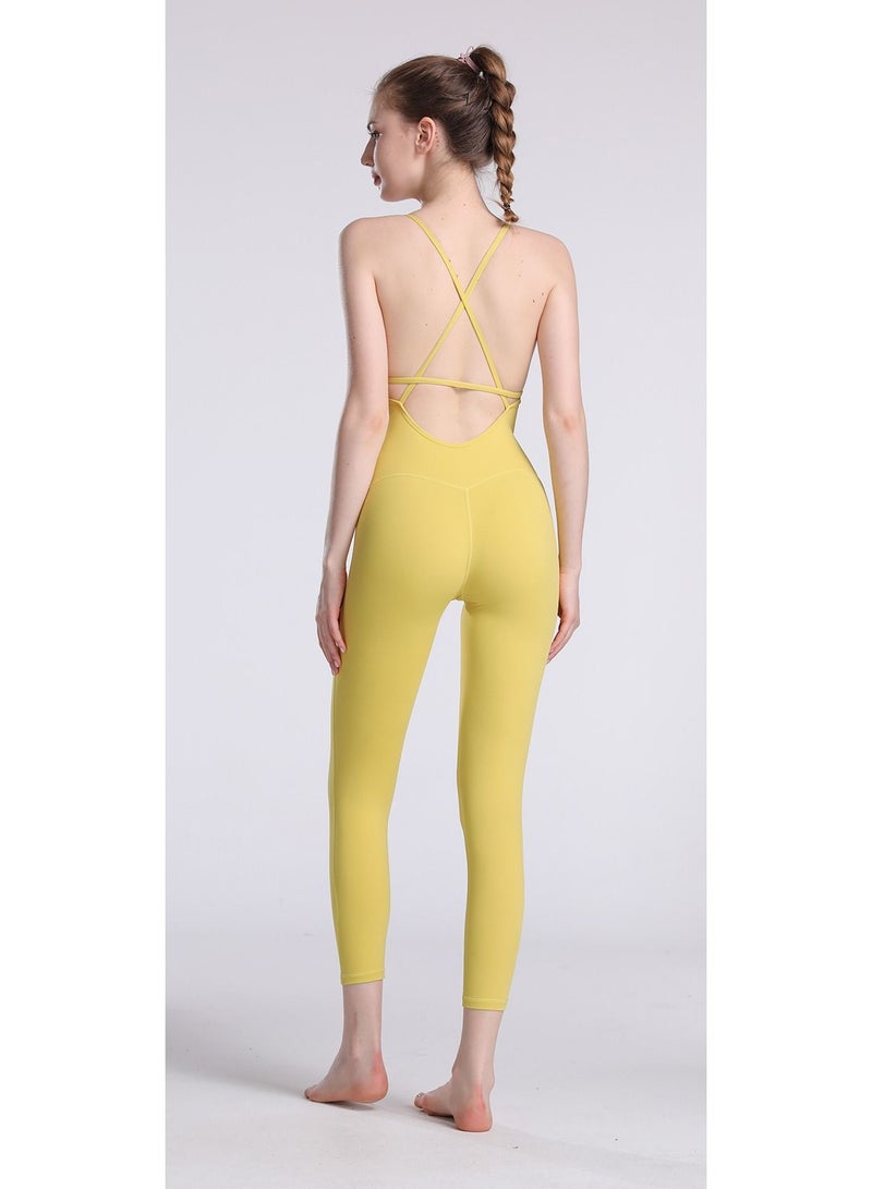 Loquat Dance Ballet Yoga Jumpsuit Yellow  - Image 3