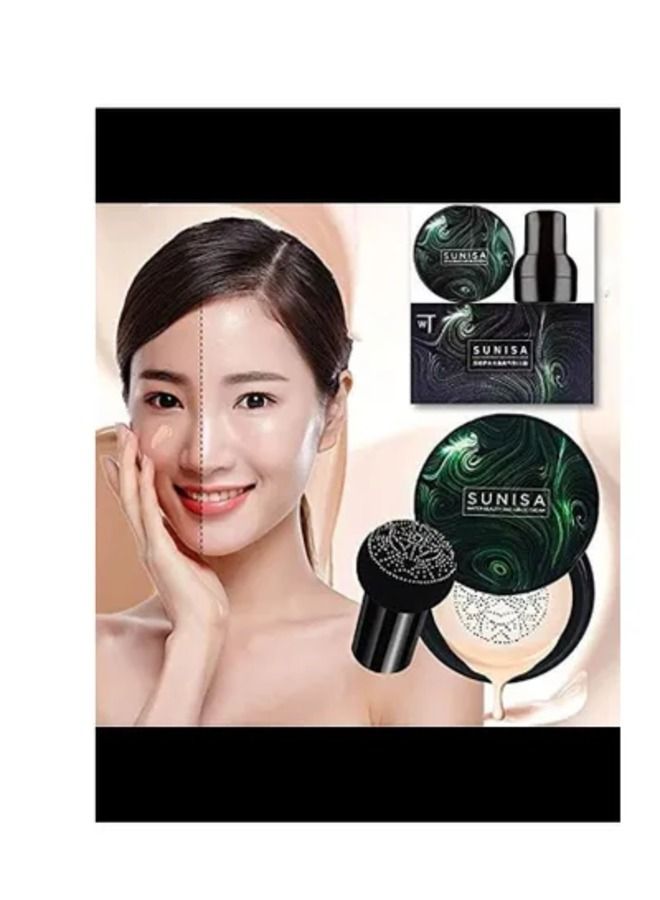 SUNISA Beauty Air Cushion Mushroom BB & CC Cream Foundation Waterproof - Image 3