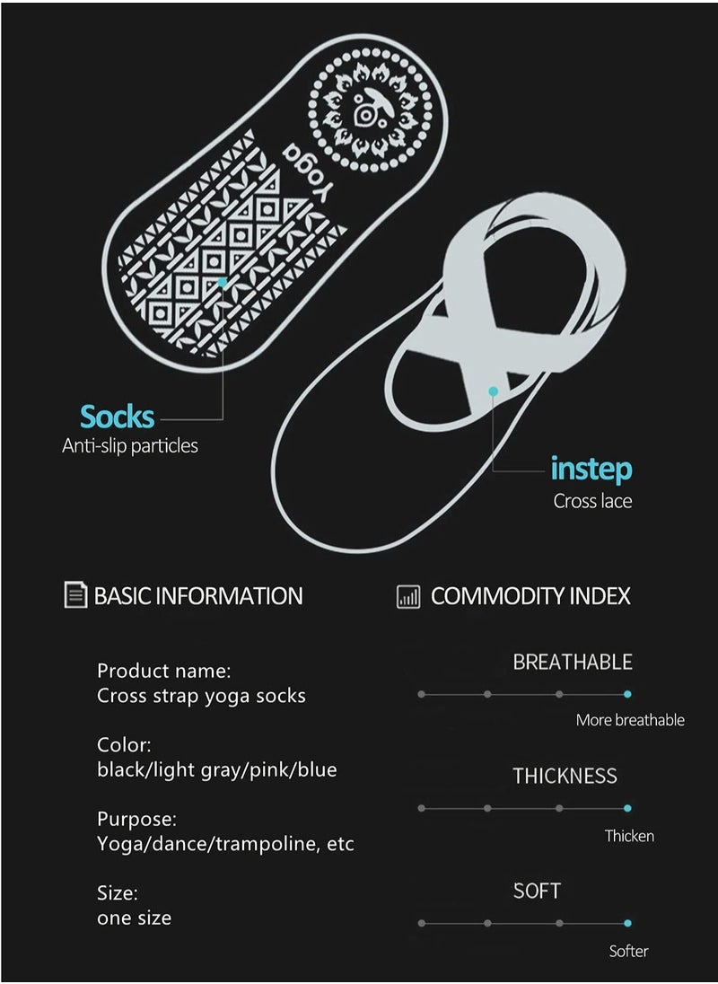 KHAJUL - 4-Piece Anti-Skid Slipper Socks for Women Non-Slip Grips & Straps, Ideal for Pilates, Yoga, Pure Barre, Ballet, Dance, Barefoot Workout - Image 1