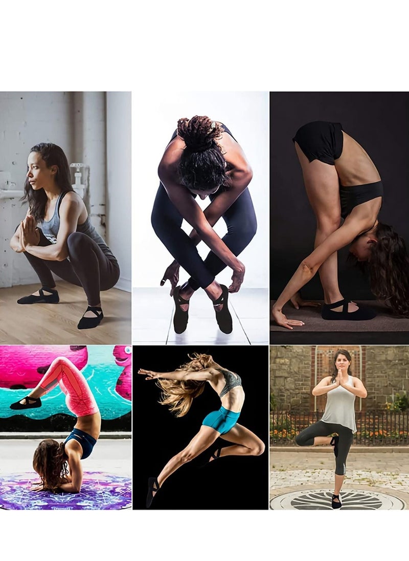 KHAJUL - 4-Piece Anti-Skid Slipper Socks for Women Non-Slip Grips & Straps, Ideal for Pilates, Yoga, Pure Barre, Ballet, Dance, Barefoot Workout - Image 1
