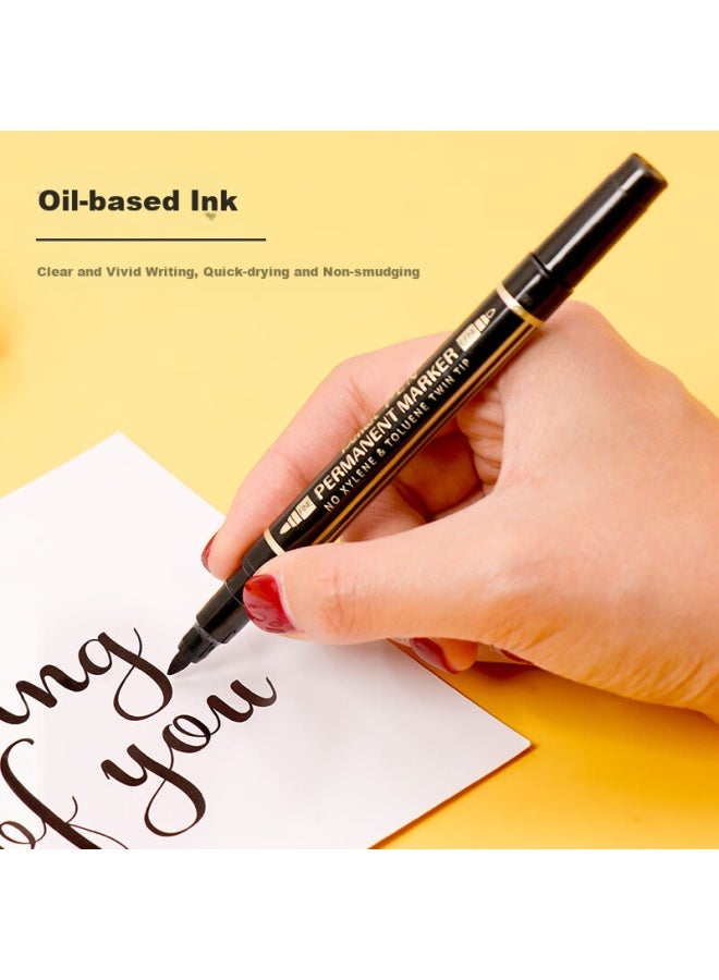 Pentel Dual-tip Oil-based Marker Pen 0.6-1.2mm Nib Size Water-resistant Non-fading Marker Pen N75w Blue - Image 3