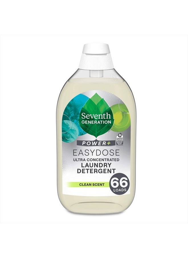 Laundry Detergent, 23 oz (66 Loads) Ultra Concentrated EasyDose, Power+ Clean Scent