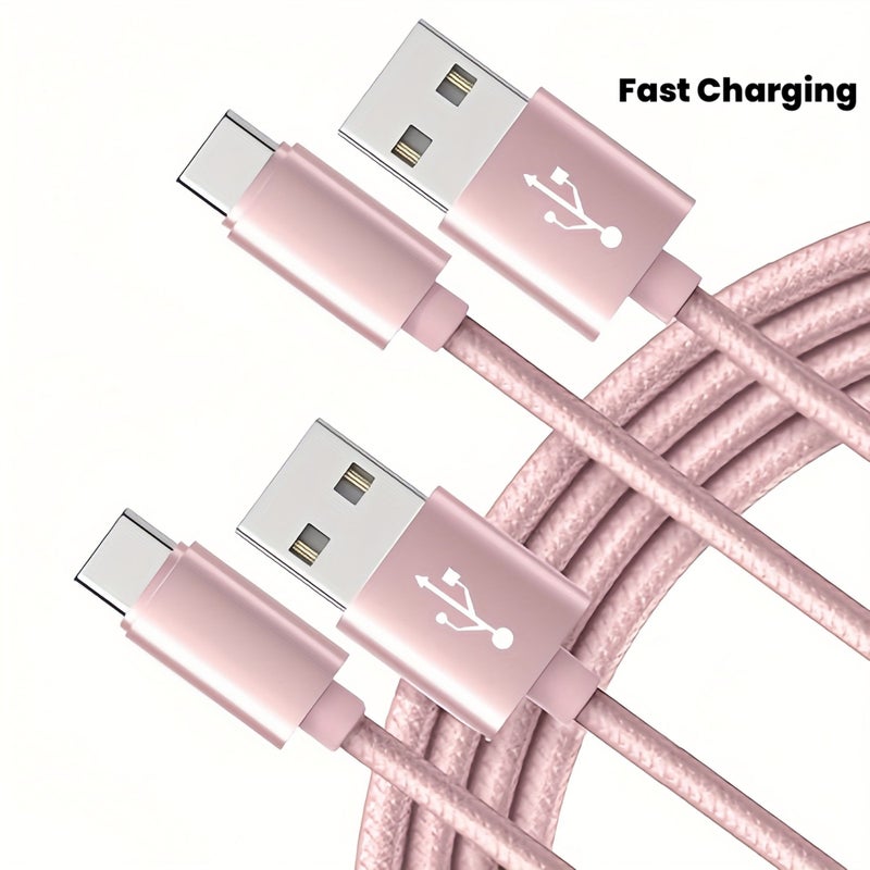 كابل USB-C سريع الشحن ونقل البيانات من النايلون المضفر الأزرق بطول 2 متر متوافق مع آيفون 15 و16 وسامسونغ S25 وS24 وS23 وآيباد - Image 1