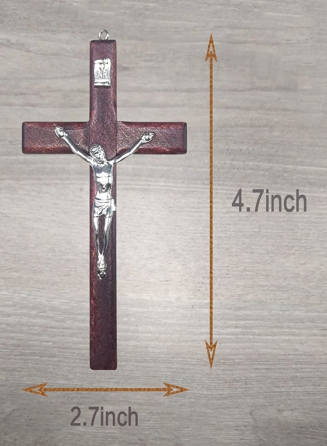 CHENGXIN Catholic Crucifix Wall Cross 3 Pack, Small Wooden Cross with Jesus for Home Decor, 4.7 inches - Image 4