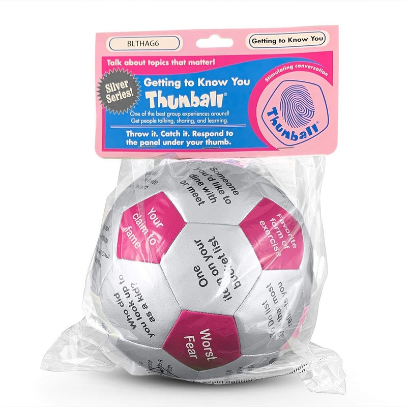 Trainers Warehouse كرة ثومبال للتعرف على الآخرين 6" | بداية محادثة، كسر الجليد، لعبة بناء الفريق للمكتب في أي بيئة | 32 سؤالاً - Image 2